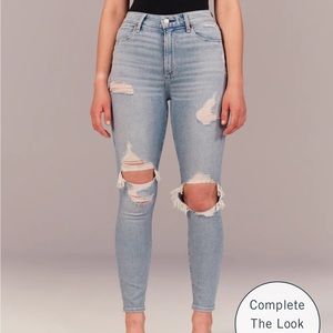 Abercrombie & Fitch Curve Love High Rise Super Skinny Ankle Jeans 37/24 Short.